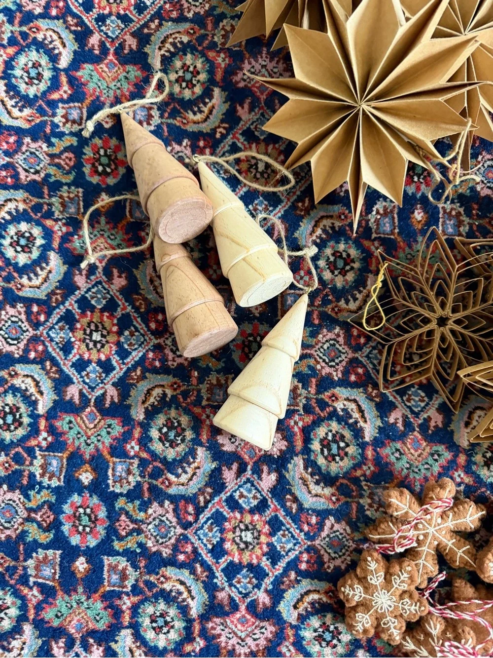 West Elm White & Gold Scandinavian Paper Ornaments & Stockings